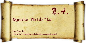 Nyeste Abiáta névjegykártya